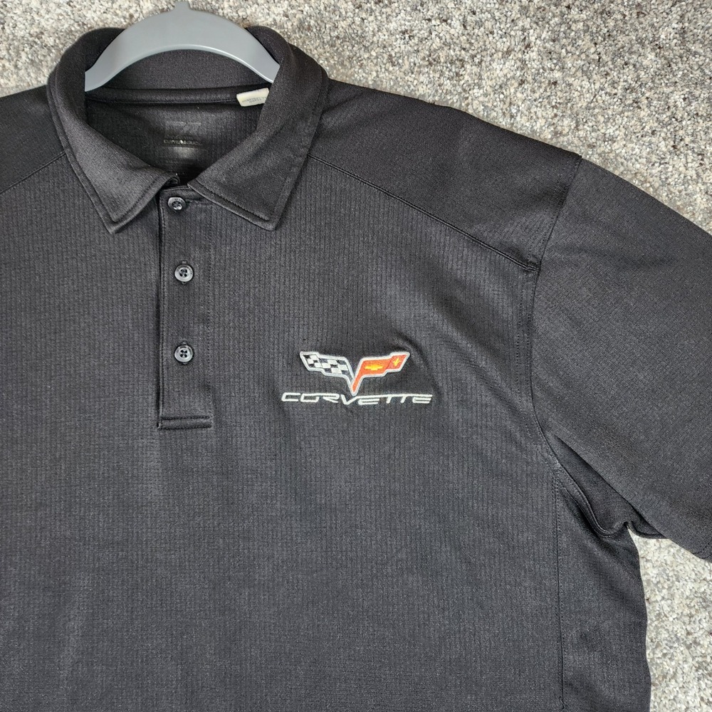 Cutter & Buck Polo Shirt Mens XL Black Corvette Embroidered Logo Excellent